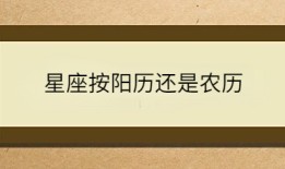 星座按阳历还是农历